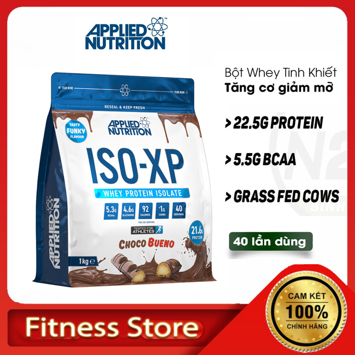 Whey Protein Iso XP 1Kg 40 lần dùng Isolate Applied Nutrition Hỗ Trợ Tăng