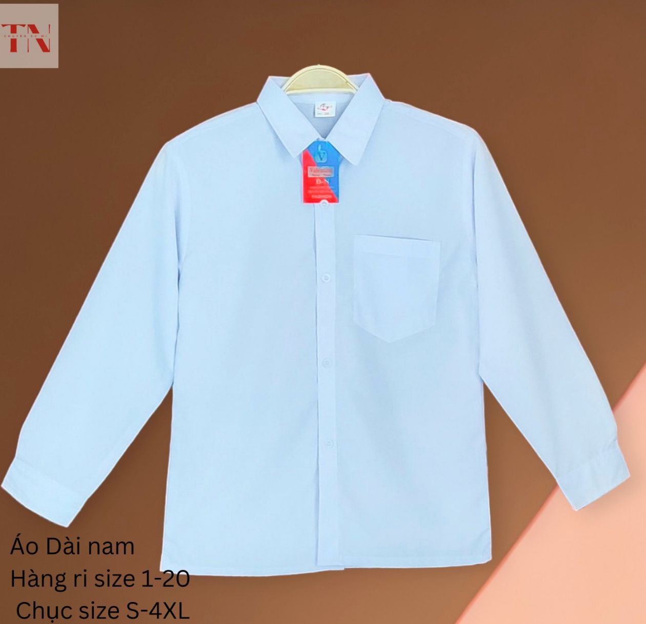 [HCM]Áo sơ mi trắng học sinh nam dài tay size SMLXL