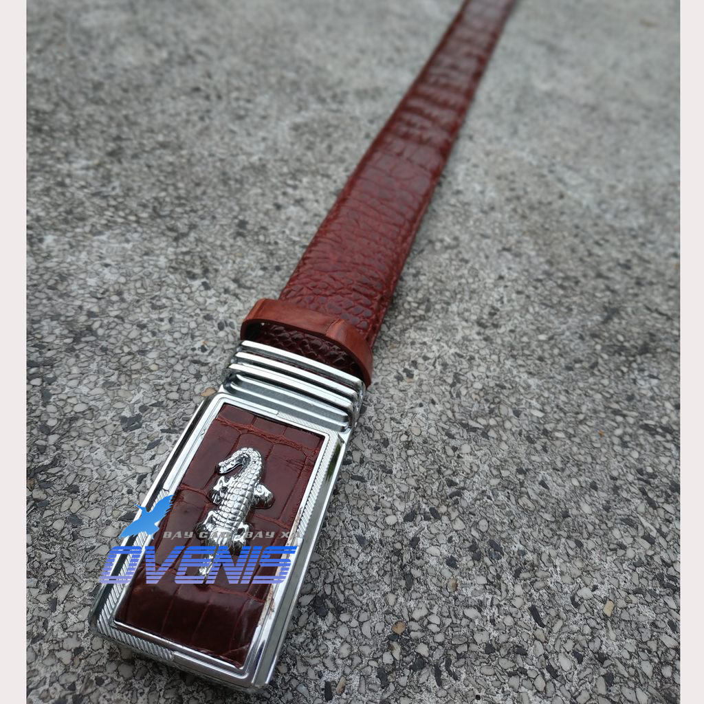 [FREE SHIP] Thắt Lưng Da Cá Sấu [DA HÔNG CÁ SẤU RẤT ĐẸP VÀ MỀM] Kích Thước 3.5 x 120cm Dễ Sử Dụng!