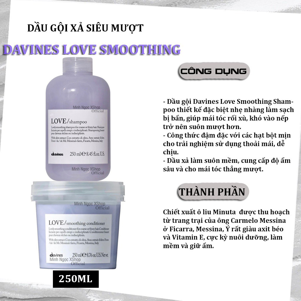Dầu xả siêu mượt Davines Love Smoothing 250ML