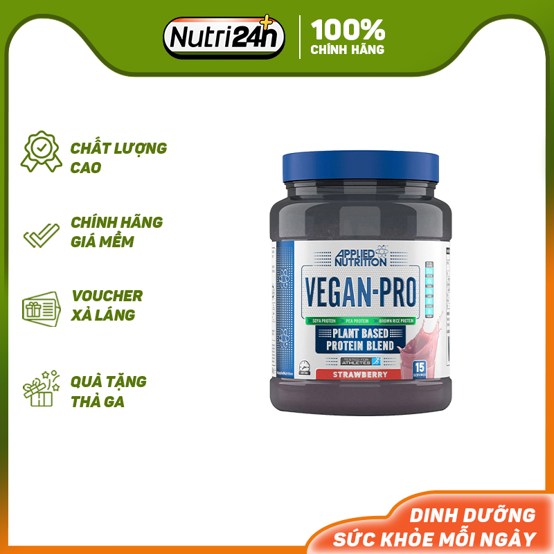 Sữa đạm thực vật applied nutrition vegan pro bổ sung protein whey từ thực vật không làm nổi mụn - 2.1kg - uk