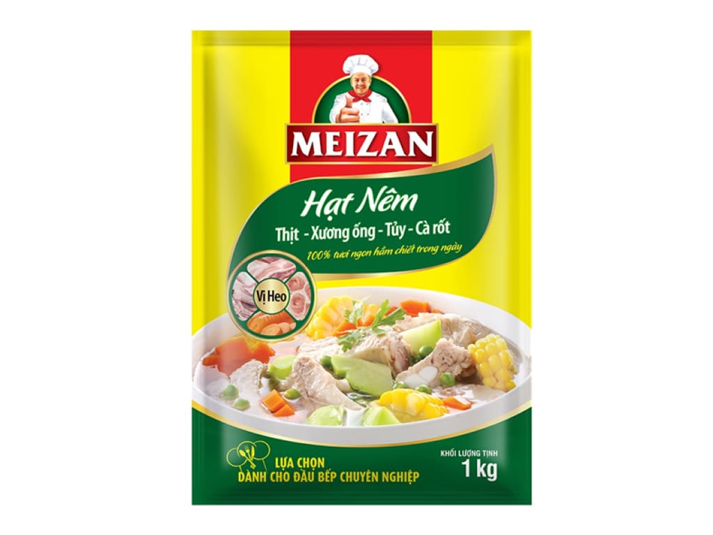 Hạt nêm Meizan vị Thịt Heo bịch 1kg - hạt nêm thịt - xương ống - tủy - cà rốt - gia vị thượng hạng nguyên chất
