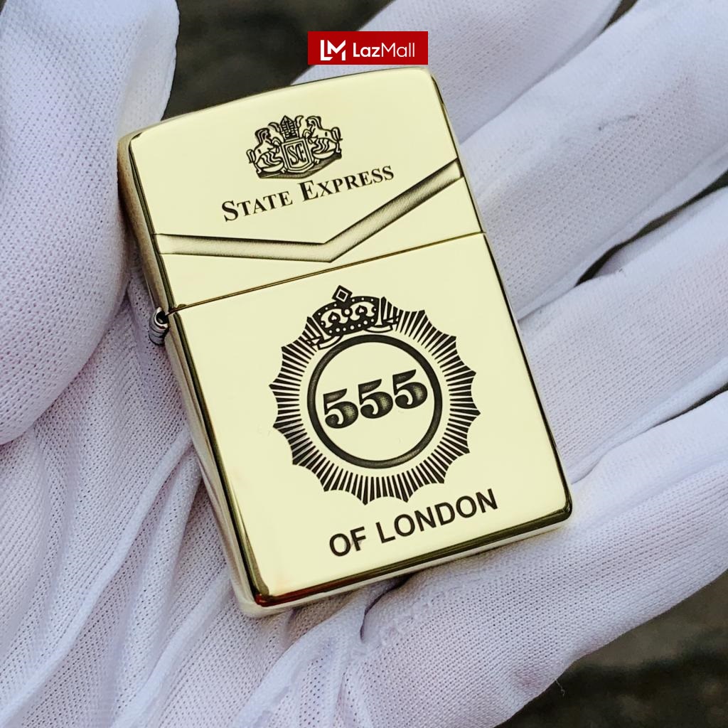 Hộp quẹt zippo giá rẻ flash sales hộp quẹt zippo bật lửa zippo mỹ chính hãng usa đồng trơn bóng vàng khắc logo 555 hột quẹt lửa nhạy bén, bấc giữ lửa mạnh mẽ, âm thanh mở nắp sống động bật lửa zippo xịn