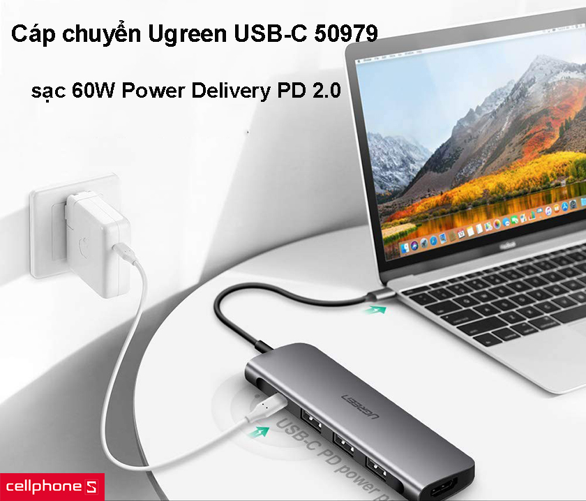 Hub USB Type C 3 cổng USB hãng UGREEN UG-50979