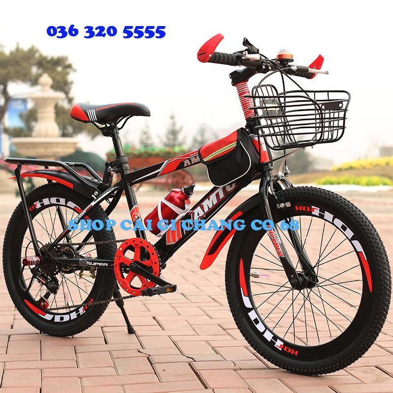 XE ĐẠP ĐỊA HÌNH CHO NAM TỪ 8 TUỔI ĐẾN 12 TUỔI SIZE 24INCH KÈM GIỎ VÀ GÁCBAGA