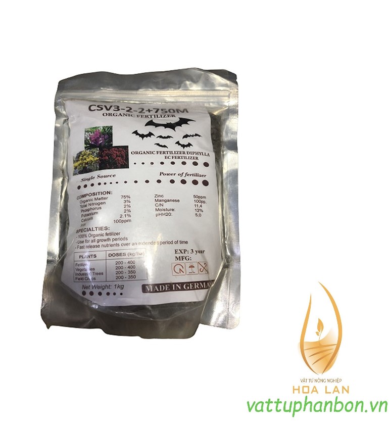 Phân Dơi Nén - Đức CSV 3-2-2+75OM Organic Fertilizer - #459A# 1Kg