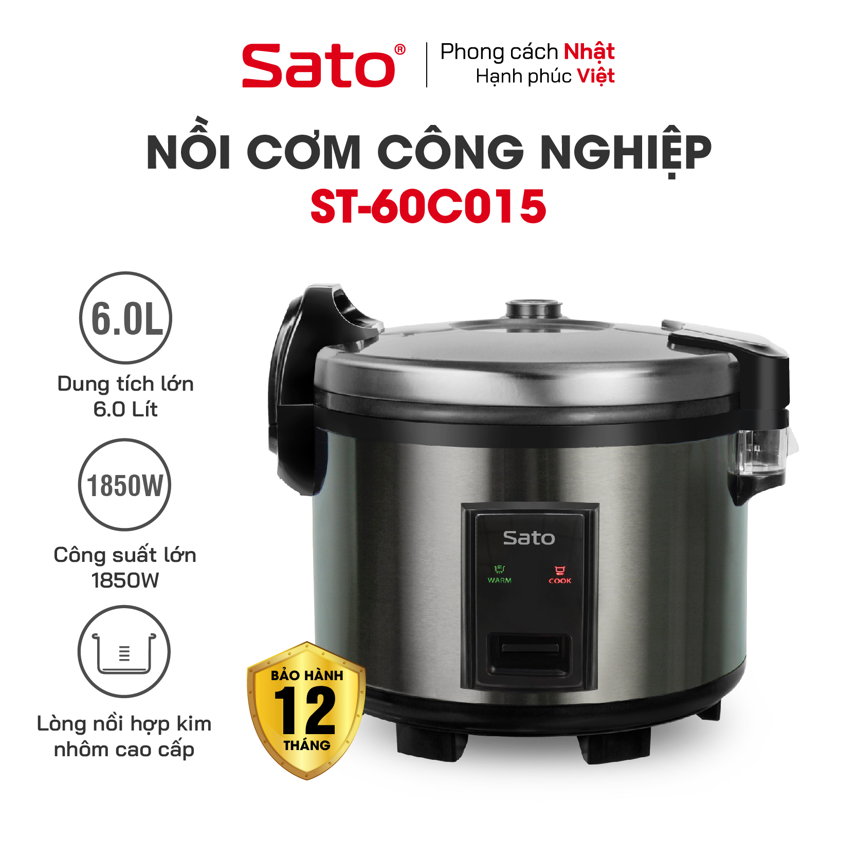 Nồi cơm điện công nghiệp 6L Sato 60C015