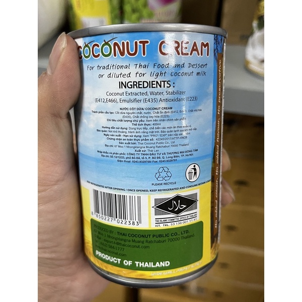 Nước cốt dừa Thaicoco 165ml nhập khẩu Thái Lan