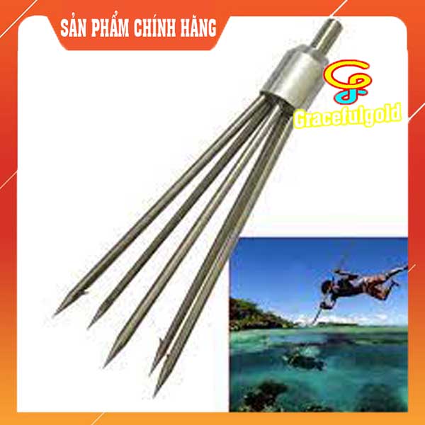 Xiên bắt cá 5 tiêu có ngạch, chĩa xiên cá 5 ngạch