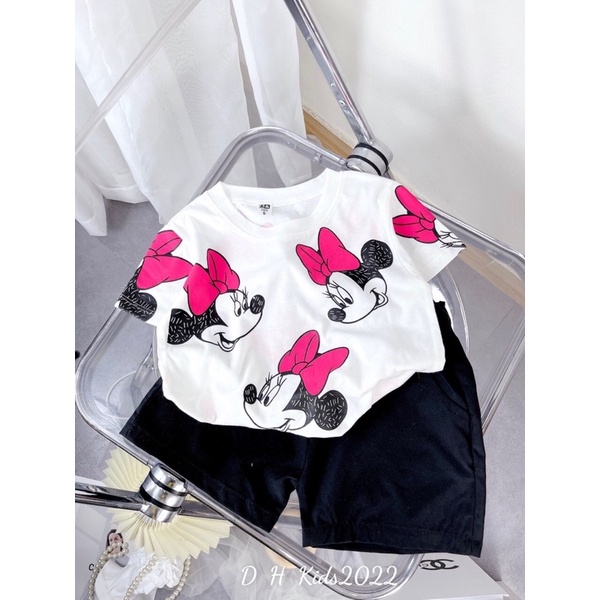 [SET BÉ GÁI] Bộ micky kèm mũ cực sịn cho bé gái