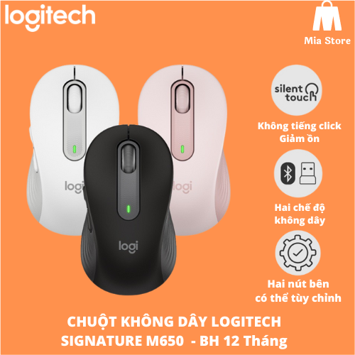 Chuột Không Dây Bluetooth - USB Đa Thiết Bị Logitech M650 - Mia Store