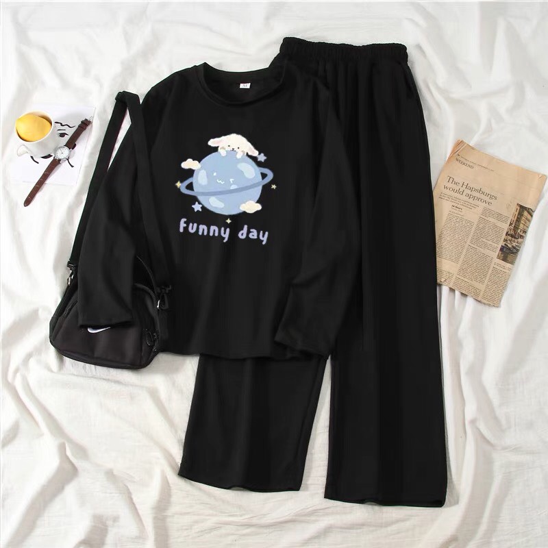 FREESHIP set áo dài tay trái đất funny