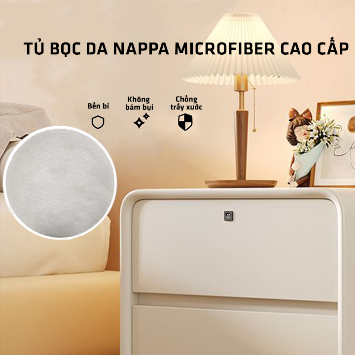 Tủ đầu giường thông minh màu trắng