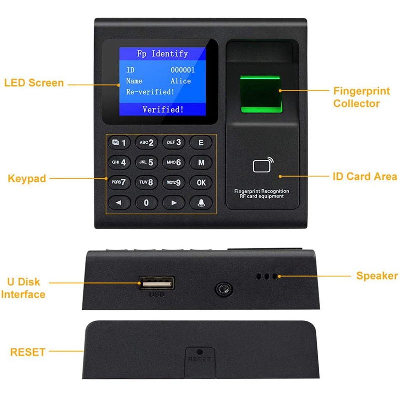 Biometric RFID Access Control System RFID Keypad USB Fingerprint System Electronic Time Clock Attendance Machine máy thẻ thời gian