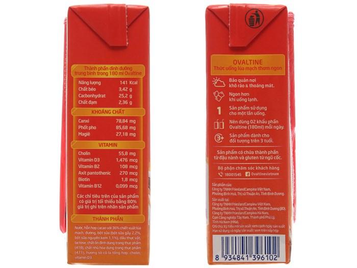 Thùng 48 hộp sữa lúa mạch Ovaltine 180ml