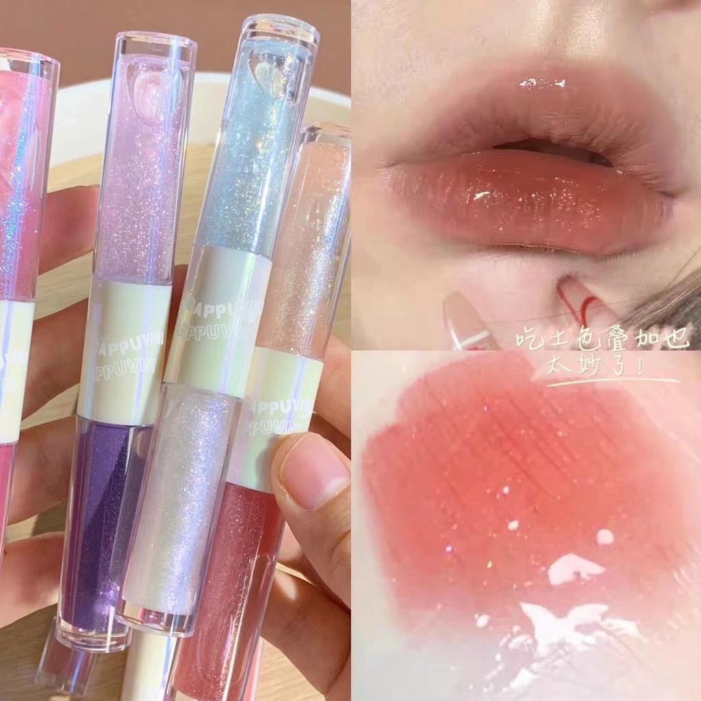 Set 3 cây son bóng dưỡng môi 2 đầu Capuvini