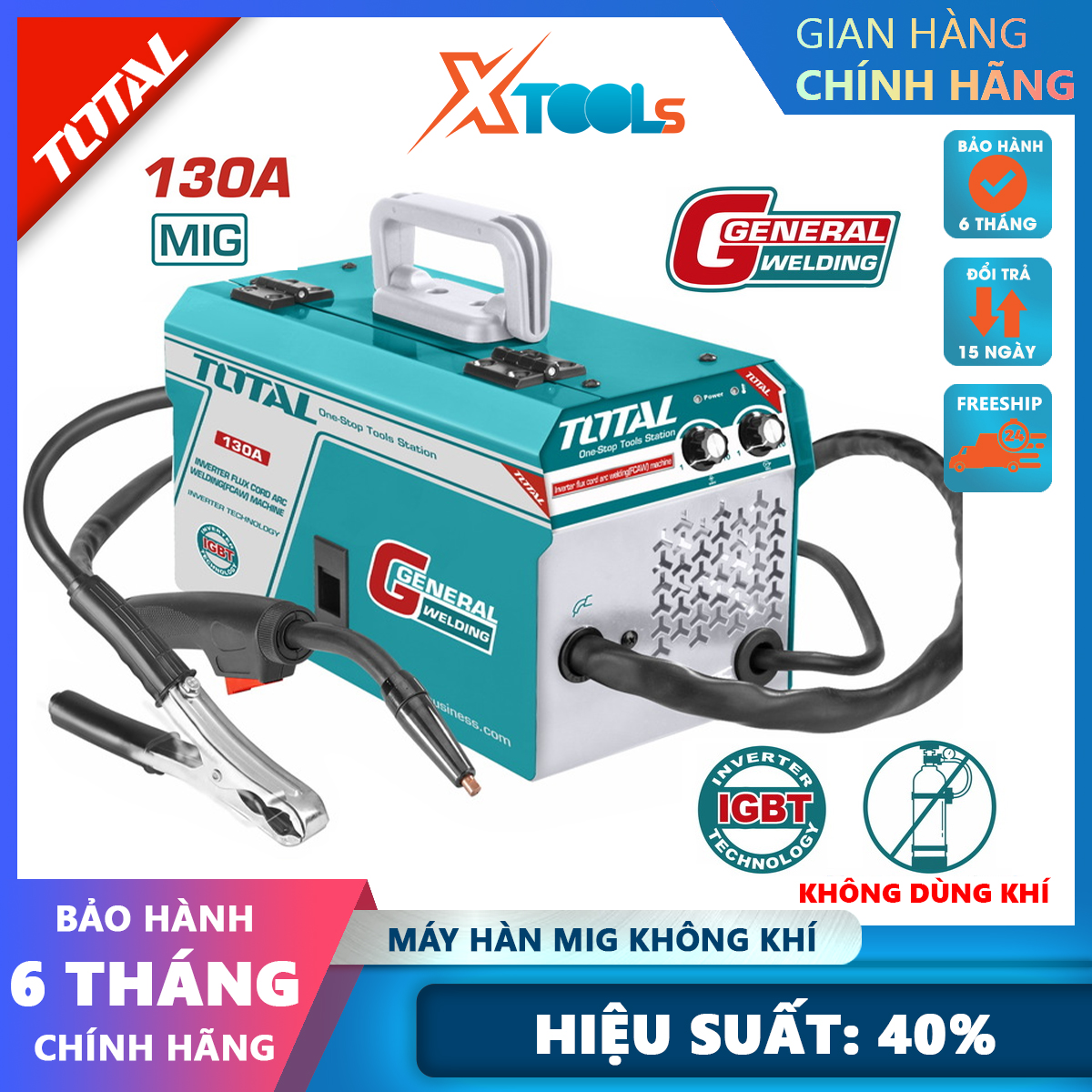 Total tfc13012 130a mini air MIG welding machine 0,8-0,9mm welding wire with accessories and welding xtools
