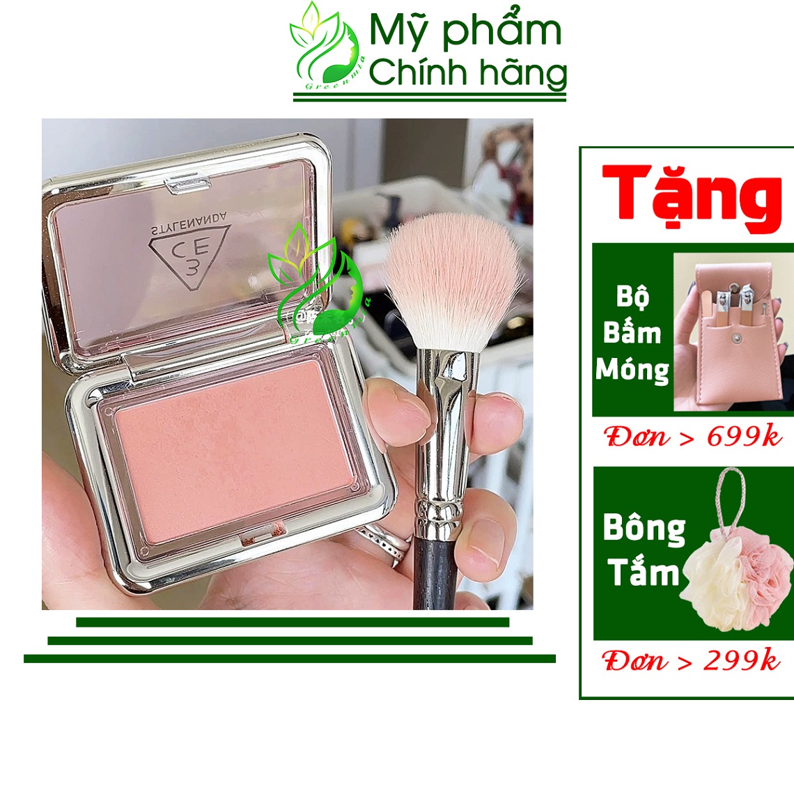 Phấn má hồng 3ce new take face blusher the motion tông cam rạng rỡ như trái đào