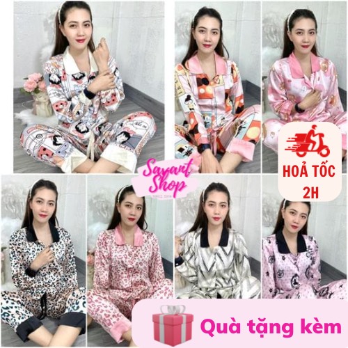 Đồ Bộ Lụa Satin Tay Dài - Pyjama Tay Dài