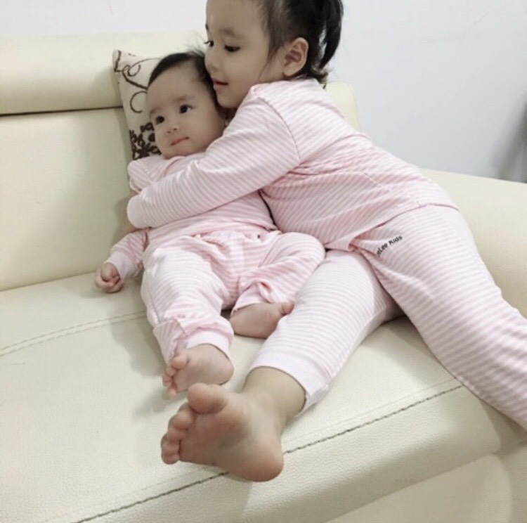 Bộ nỉ kẻ ngang Lee Lee kid thỏ ( sỉ lẻ đồ sơ sinh bebong86 )