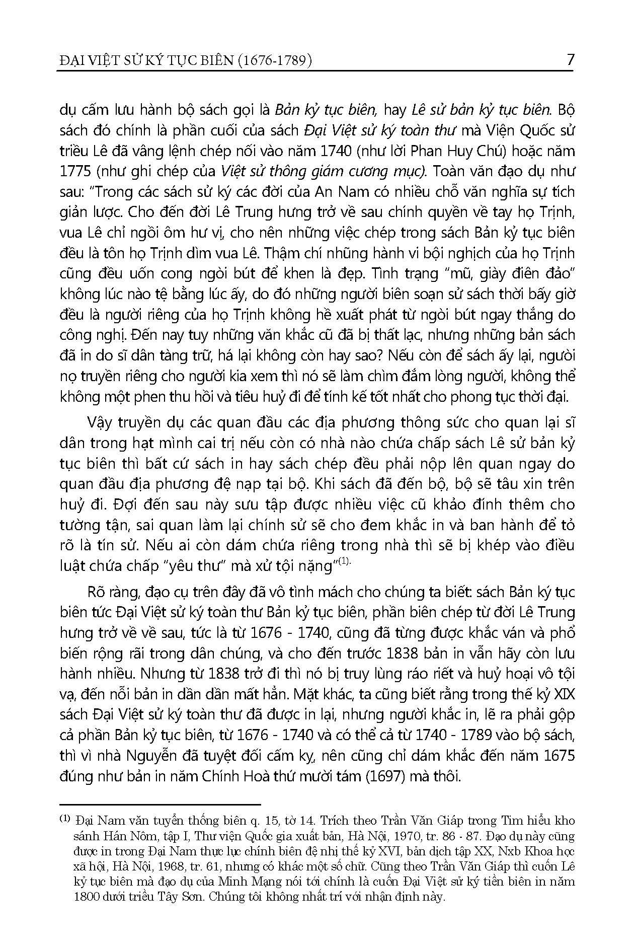 Đại Việt Sử Ký Tục Biên (1676 - 1789);  (Tái Bản Có Bổ Sung, Chỉnh Lý)