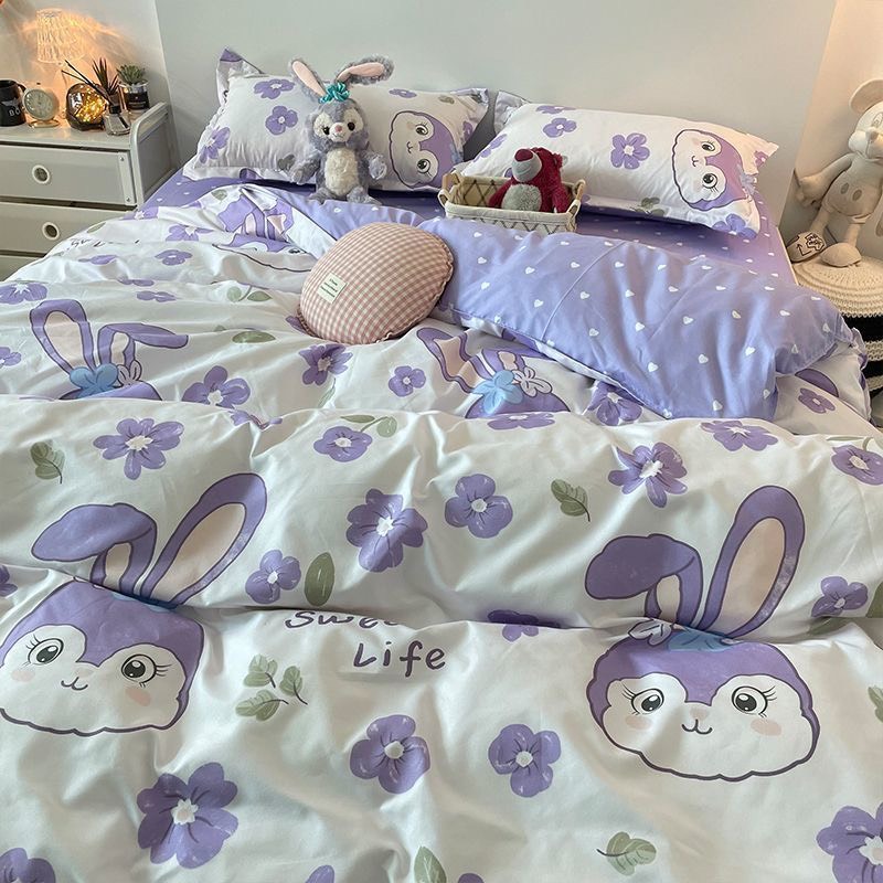 Set chăn ga gối cotton poly - Mẫu thỏ stella
