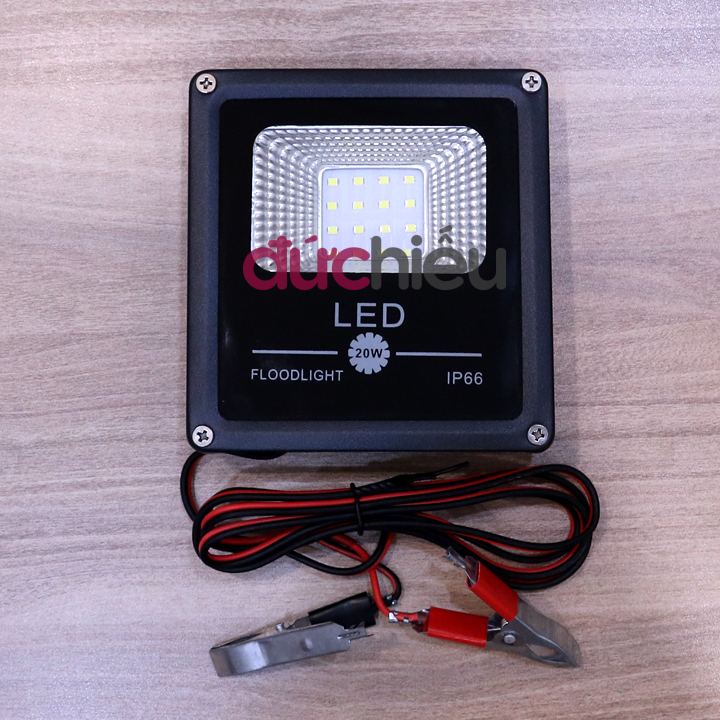 Đèn pha LED kẹp bình ắc quy 12v 20w - Đức Hiếu Shop