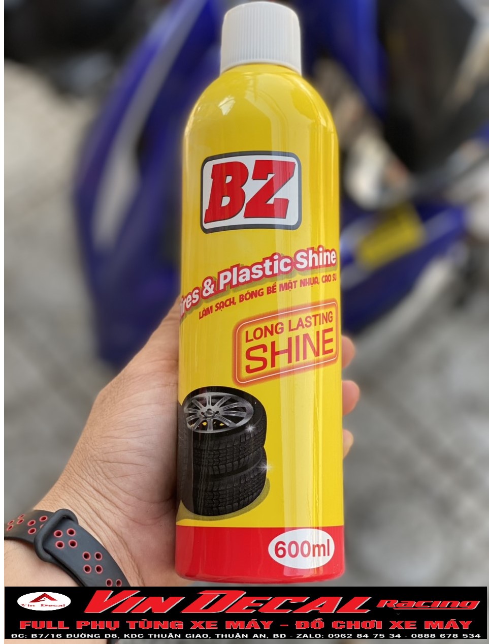 Chai BZ vàng mẩu 2021 làm bóng vỏ ô tô xe máy, phục hồi nhựa đen làm bóng dàn áo xe