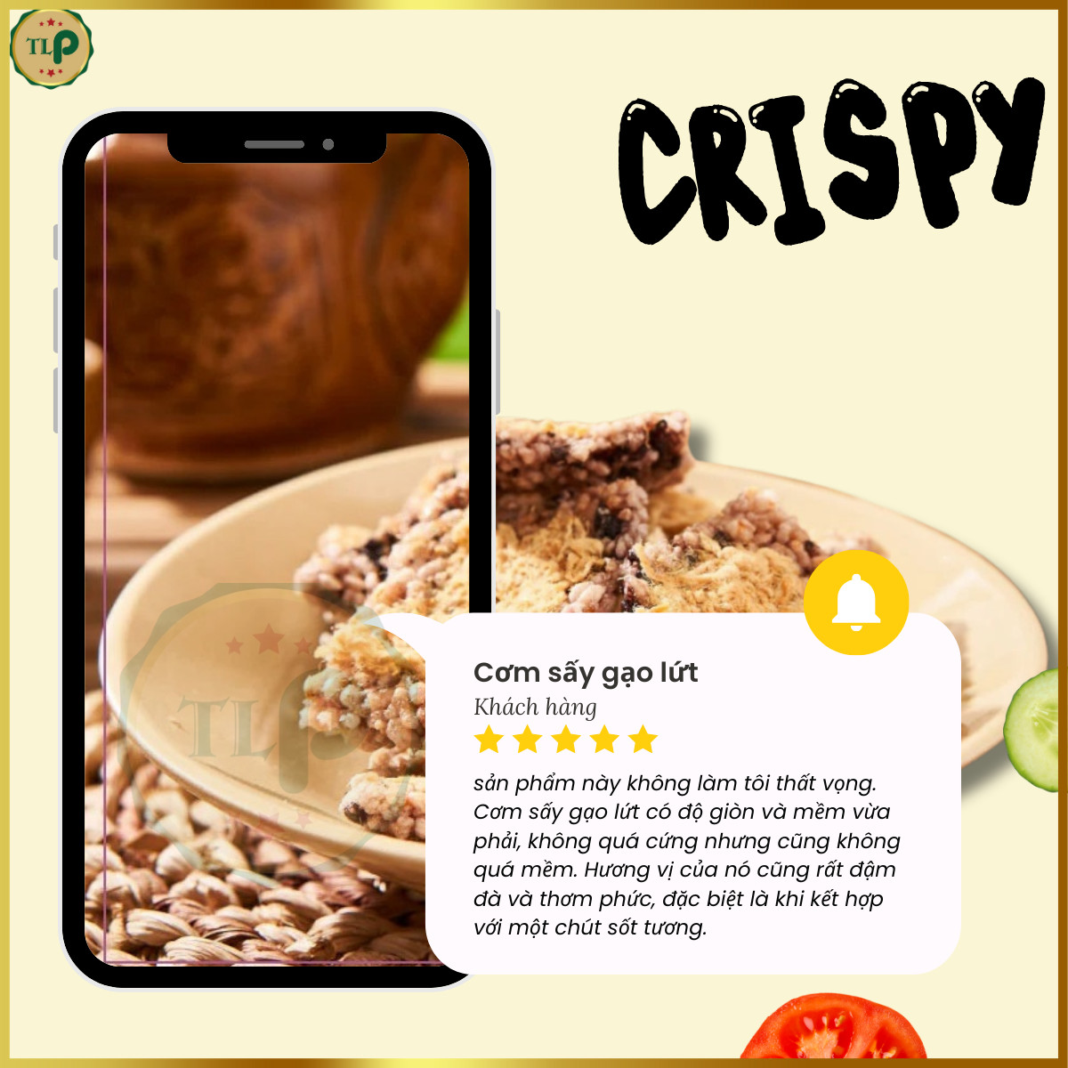 CƠM GẠO LỨT SẤY SIÊU CHÀ BÔNG TÂN LỘC PHÁT TÚI 250G