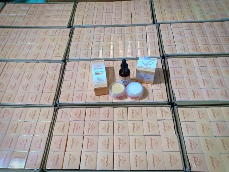 combo 4 món kem và serum collagen plus vit e dành cho da nám tàn nhang