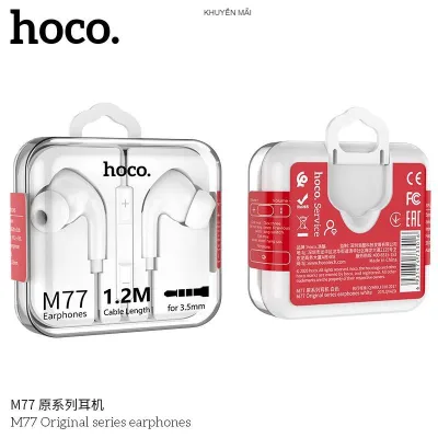Tai nghe nhét tai cao cấp Hoco M77 jack 3.5mm (hàng chính hãng, BH 1 năm) cao cap