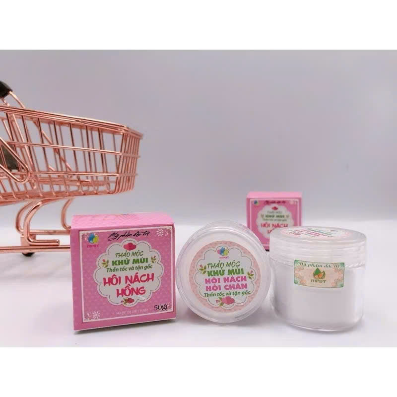 Bột Thảo Mộc Khử Mùi Hôi Nách Hồng MPĐT Ngân Bình 50g
