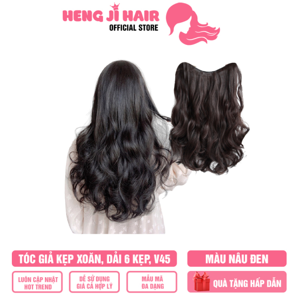 [FREESHIP+QUÀ 29K] Tóc Giả Nữ Kẹp Xoăn, Dải 6 Kẹp v45 HH16 Tóc Có Thể Uốn, Chải , Cắt Tỉa Thoải Mái Để Phù Hợp Với Khuôn Mặt, Hàng Có Sẵn, Cam Kết Cả Về Chất Liệu Và Hình Dáng - Hengji Hair Official Store nhập khẩu