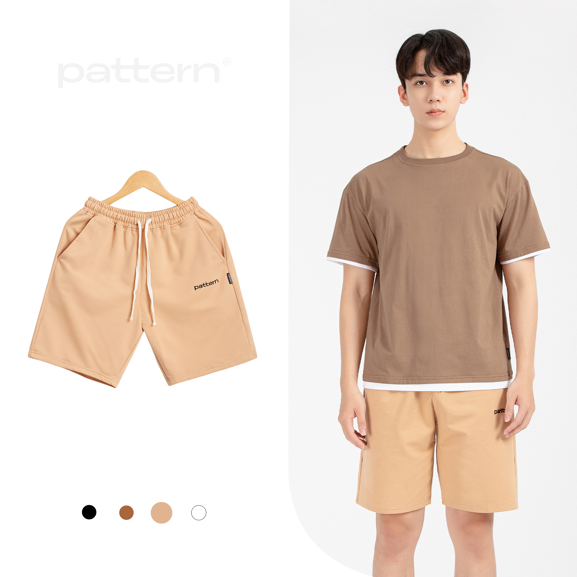 Quần short nỉ nam PATTERN THE 1992 4 màu trơn