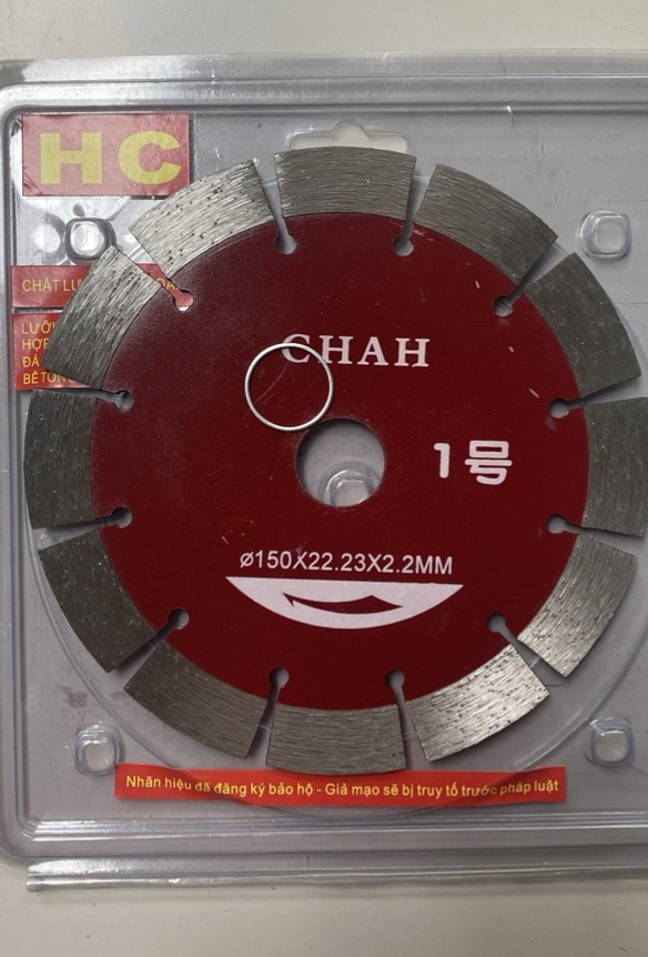 Lưỡi CHAH cắt gạch phi 150mm, lưỡi cắt bê tông, lưỡi cắt đá, cắt tường CHAH