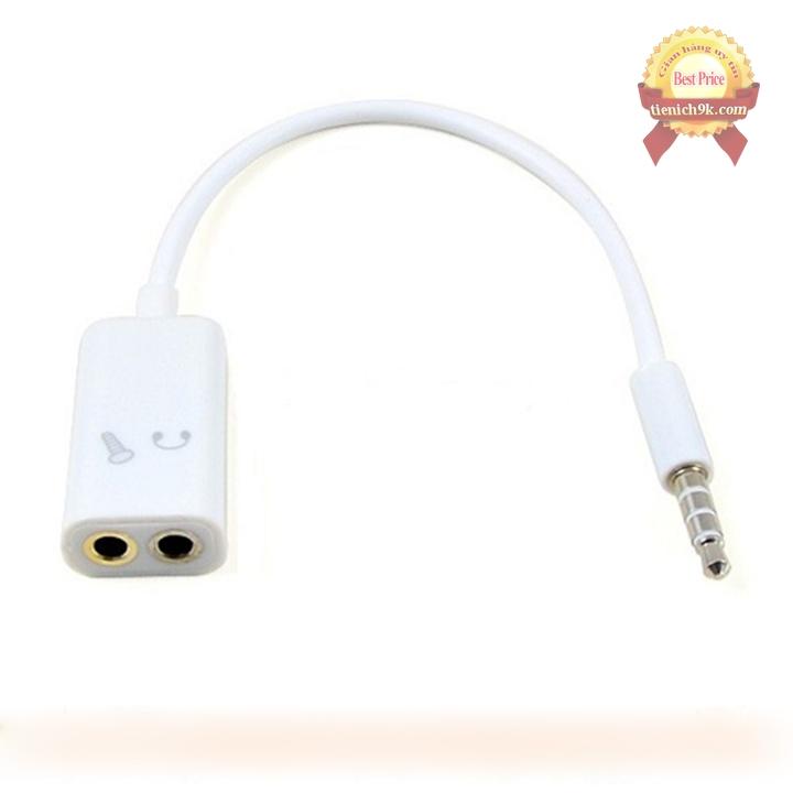 Cáp jack 3.5mm chia tai nghe và micro 1 ra 2