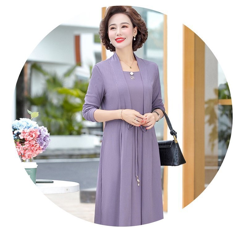 Đầm trung niên mùa thu cho mẹ Q02