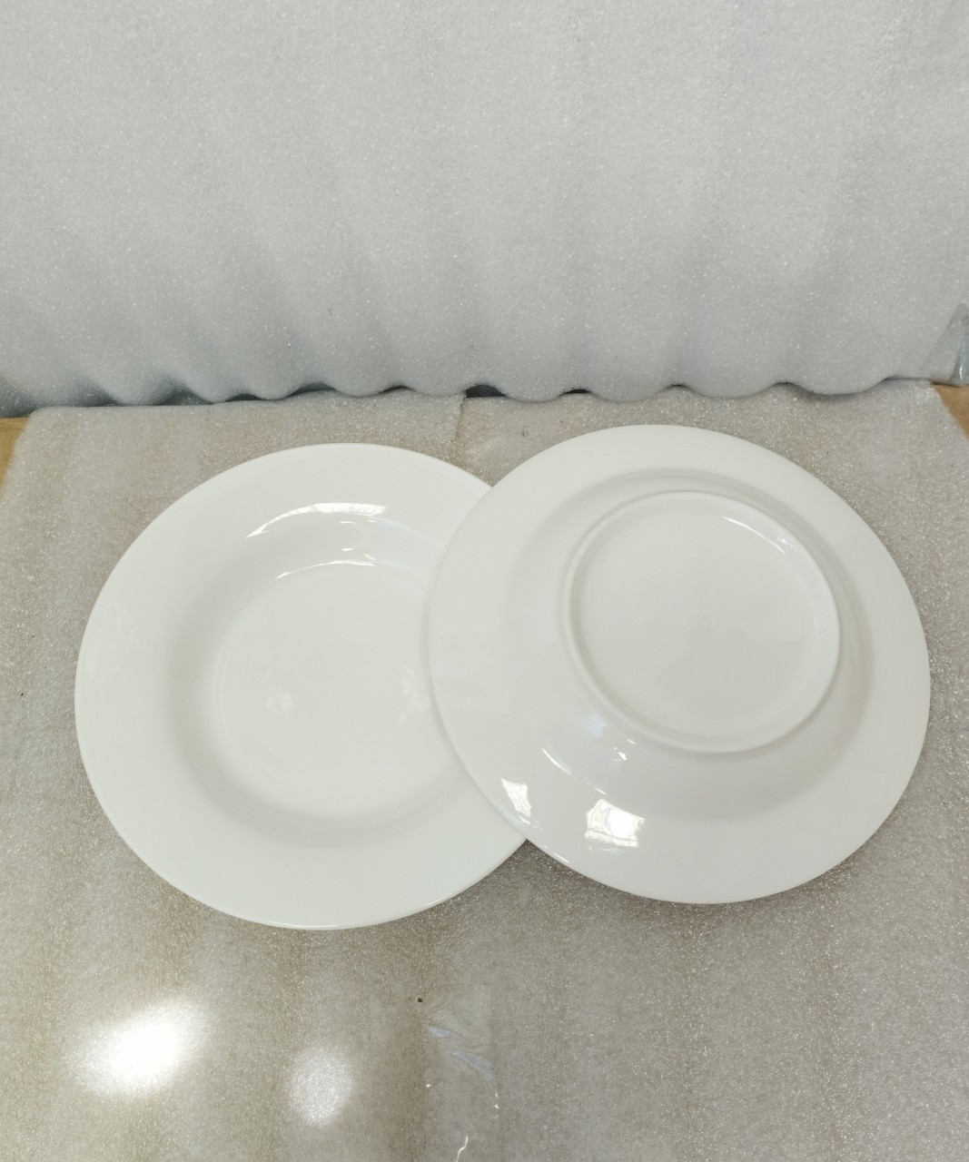 Dĩa sứ sâu lòng hoa văn 20cm, dĩa súp trắng 20cm