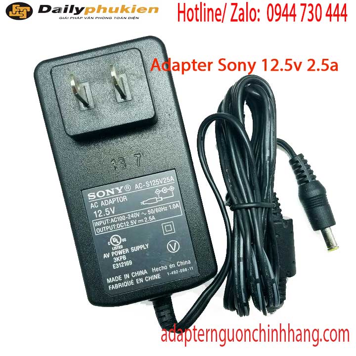 Adapter nguồn loa Sony 12.5v 2.5a không dây.