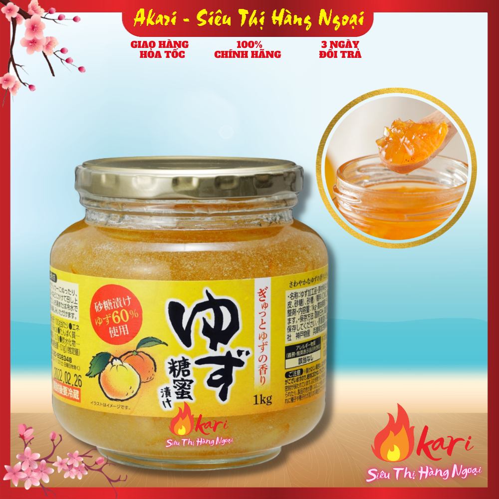 Mứt chanh ngâm mật ong Yuzu 1kg nội địa Nhật Bản