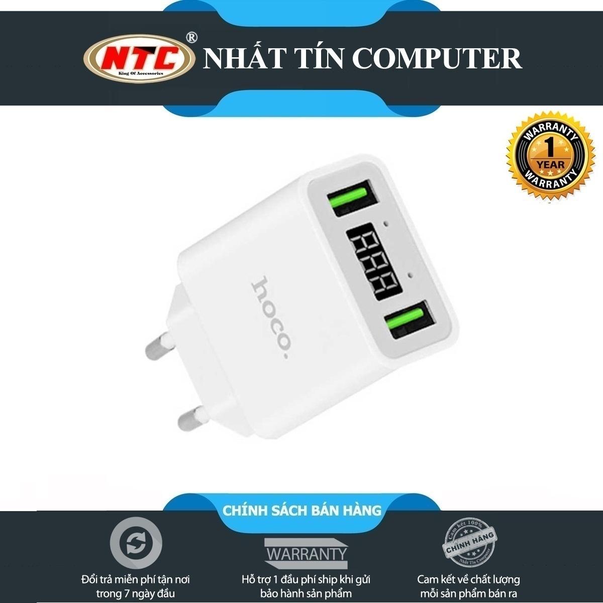 Cốc sạc Hoco C25A Cool có màn hình hiển thị (2 cổng sạc, dòng điện max 2.2A) - Hãng phân phối chính thức