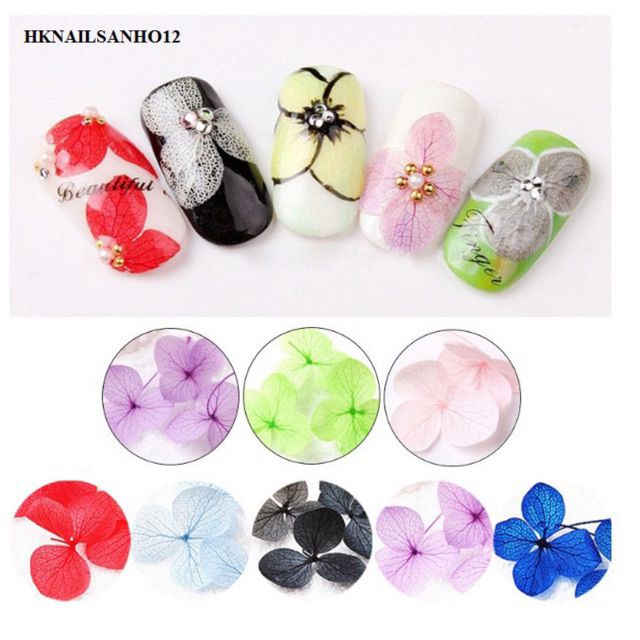 [NNail] hoa lụa khô ẩn gel