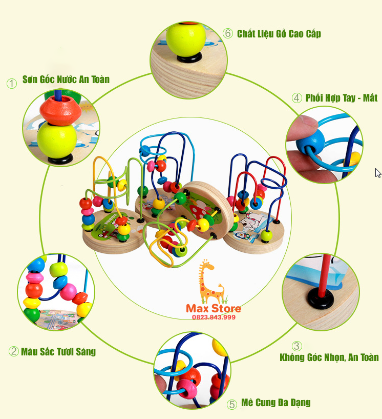 ĐỒ CHƠI GỖ MÊ CUNG LUỒN HẠT (NHỎ)