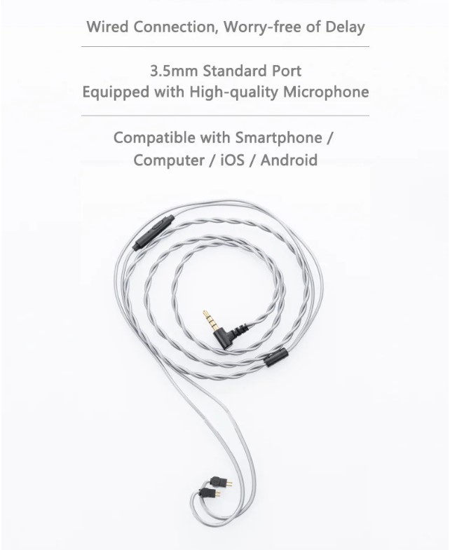 [NC] Cable MOONDROP MC1 | Đồng OFC 4N | Dây Cáp nâng cấp tai nghe | Có Mic