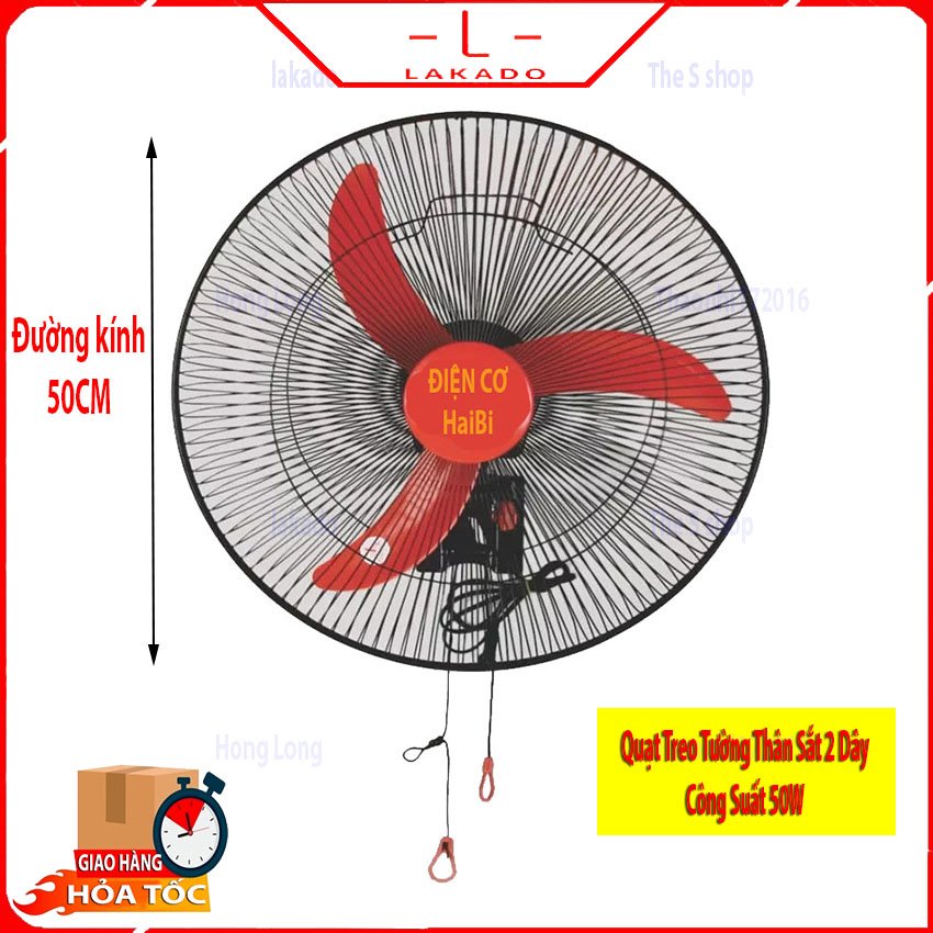QUẠT TREO TƯỜNG THÂN SẮT 5 CÁNH LOẠI TỐT 2 DÂY