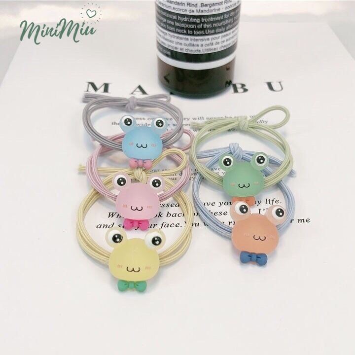 [HCM](Set 5 sợi) Dây cột tóc nữ hình chú ếch trong suốt siêu cute