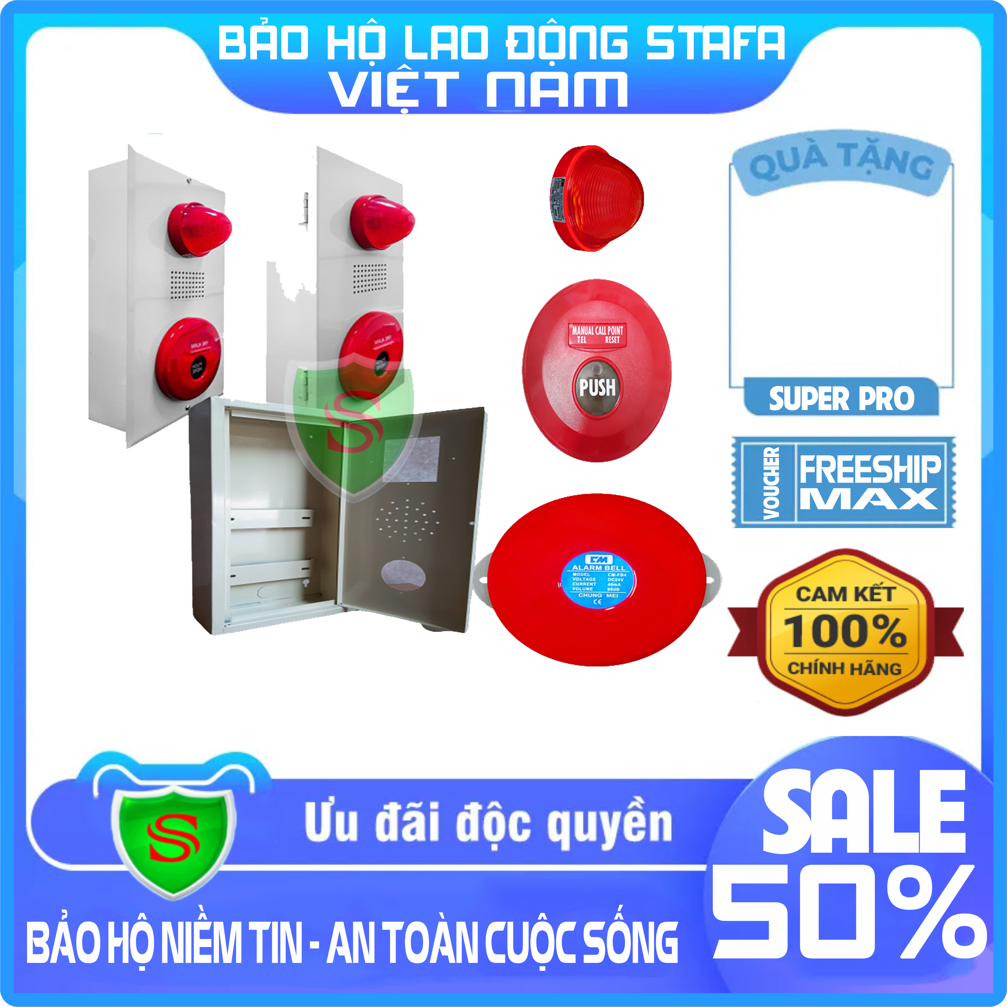 - tủ tổ hợp báo cháy đèn-chuông-nút nhấn chungmei