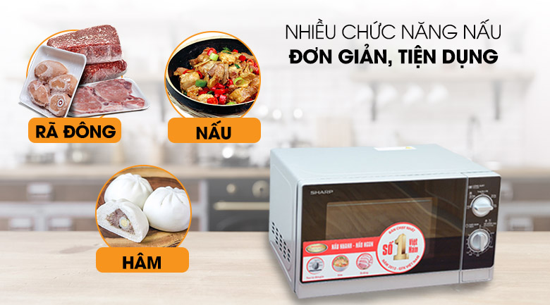 Lò vi sóng Sharp R-205VN(S) 20 lít (Giá áp dụng giao tại HN, HCM& các tỉnh liên hệ shop)