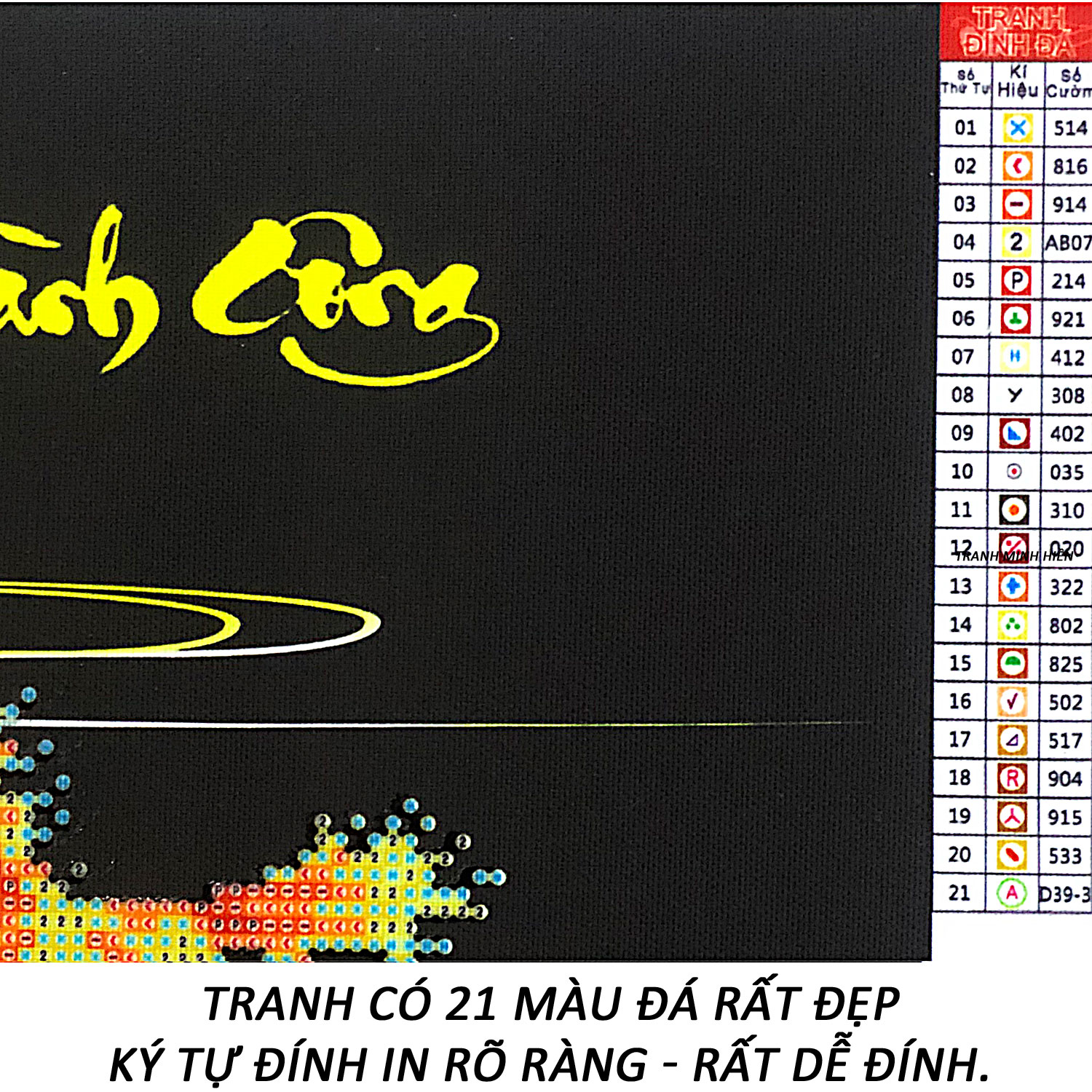 Tranh Đính Đá Đẹp - Mã Đáo Thành Công 28 (Kèm Quà Tặng) - Tranh Minh Hiền (TỰ ĐÍNH ĐÁ)