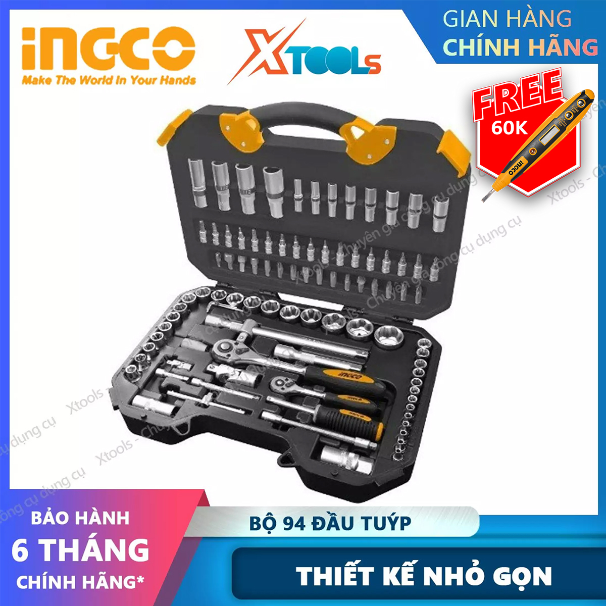 Ingco kit 94 PCs multi-functional tool set hkts53241 PCs high grade steel solid material. Impact resistant, heat resistant tubes